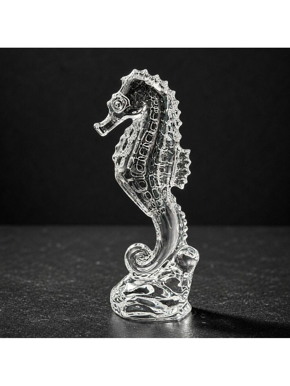 Vintage Waterford Crystal Seahorse Paperweight 7.25" Made in Slovenia New in Box